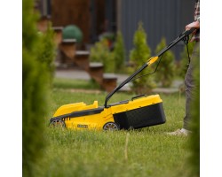 Газонокосилка электрическая GMC-1200, шир.,32см, 1200 Вт, 3 уров., травосб. 30 л Denzel-foto30