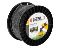 Леска для триммера двухкомпонентная зубчатый квадрат, 2,4мм х 172м, на DIN кат. EXTRA CORD Denzel