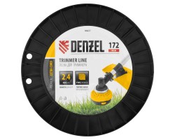 Леска для триммера двухкомпонентная зубчатый квадрат, 2,4мм х 172м, на DIN кат. EXTRA CORD Denzel-foto3