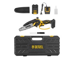 Цепная мини-пила аккумуляторная бесщет., CCS-150, шина 150 мм, Li-Ion, 20 В Denzel-foto2