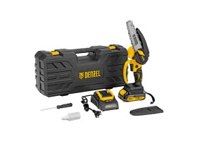 Цепная мини-пила аккумуляторная бесщет., CCS-150, шина 150 мм, Li-Ion, 20 В Denzel-foto38