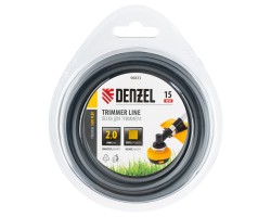 Леска для триммера армированная алюминием квадратная, 2,0мм х 15м, блистер ALUFLEX Denzel-foto2