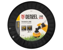 Леска для триммера двухкомпонентная звезда, 2,4мм х 260м, на DIN катушке EXTRA CORD Denzel-foto3