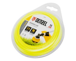 Леска для триммера зубчатый квадрат, 2,4мм х 15м, FLEX CORD, DENZEL