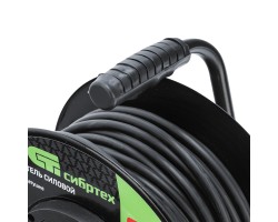 Удлинитель силовой 30 м, 16А, тип УХз16, ПВС 3 x 2.5 мм, на стальной катушке, 4 розетки Сибртех-foto4