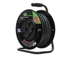 Удлинитель силовой 30 м, 16А, тип УХз16, ПВС 3 x 2.5 мм, на стальной катушке, 4 розетки Сибртех