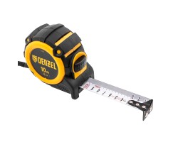 Рулетка 10м х 32мм, автоматич. фиксац., нейлон. покрытие, магнит. зацеп, двухстор. разметка Denzel-foto5