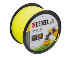 Леска для триммера квадрат, 2,7м х 138м, на DIN катушке FLEX CORD Denzel