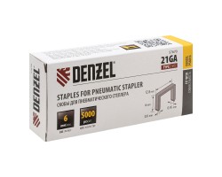 Скобы 21GA для пнев. степл., 6мм, шир. - 0,95мм, тол. - 0,6мм, шир. скобы - 12,8мм, 5000шт Denzel-foto3