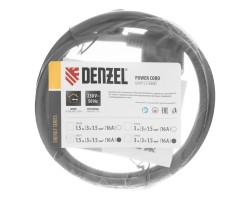 Шнур сетевой Energy Series, ПВС, 1,5 м, 3 x 1,5 мм, с неразборной вилкой, черный, Denzel-foto6