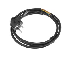 Шнур сетевой Energy Series, ПВС, 1,5 м, 3 x 1,5 мм, с неразборной вилкой, черный, Denzel