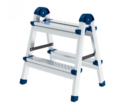 Стремянка двухсторонняя 2 ступени, сталь профиль, стальные ступени, Россия Сибртех Стремянка двухсторонняя 2 ступени, сталь профиль, стальные ступени, Россия Сибртех
