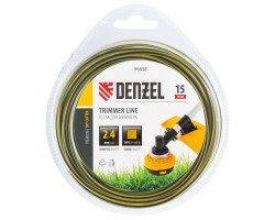Леска для триммера двухкомпонентная квадратная, 2,4мм х 15м, блистер SkyCutter Denzel-foto2
