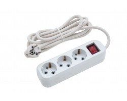 Удлинитель бытовой 3 м, 10A, тип УХз10, с заземлением и выключателем, 3 розетки, Сибртех-foto7