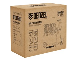 Компрессор безмасл. малошумный DLP -3000/50, 3 кВт, 2х1,5 кВт,50 л, 2850 об/мин,500 л/мин Denzel-foto6