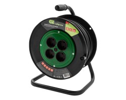 Удлинитель силовой 50 м, 10А, тип УХ10, ПВС, на кабельной катушке, 4 розетки без заземления Сибртех