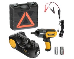 Домкрат электрогидравлический «3 в 1» (1,5 т), 12В, с гайковертом электрическим, в наборе Denzel