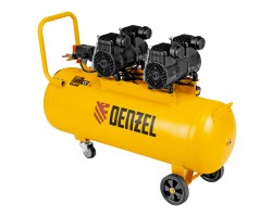 Компрессор безмасл. малошумный DLP-3000/100, 3 кВт, 2х1,5 кВт,100 л, 2850 об/мин,500 л/мин Denzel-foto4