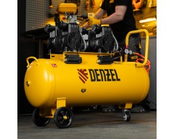 Компрессор безмасл. малошумный DLP-3000/100, 3 кВт, 2х1,5 кВт,100 л, 2850 об/мин,500 л/мин Denzel-foto23