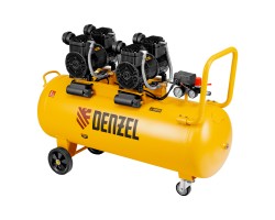 Компрессор безмасл. малошумный DLP-3000/100, 3 кВт, 2х1,5 кВт,100 л, 2850 об/мин,500 л/мин Denzel-foto2