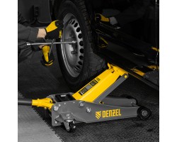 Домкрат гидравлический подкатной, 3 т, 125-470 мм, быстрый подъем, проф. Denzel-foto19