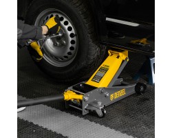 Домкрат гидравлический подкатной, 3 т, 125-470 мм, быстрый подъем, проф. Denzel-foto18
