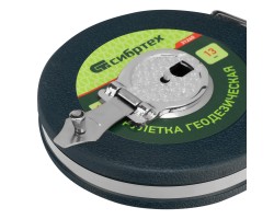 Рулетка геодезическая 10 м х 13 мм, закрытый корпус, фибергласовая лента Сибртех-foto5