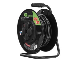 Удлинитель силовой 20 м, 16А, тип УХз16, ПВС 3 x 2.5 мм, на стальной катушке, 4 розетки Сибртех