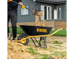 Тачка строительная, усиленная, объем 130 л, 230 кг, колесо 15х6.00-6 Denzel-foto14