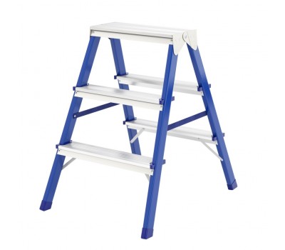 Стремянка двусторонняя 3 ступени, стальная, Россия, Сибртех