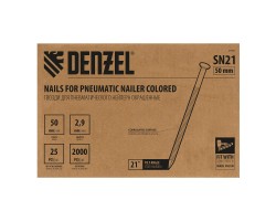 Гвозди для пнев. нейлера (крашен.) длина - 50 мм, диам. - 2,9 мм, 2000 шт. Denzel-foto4