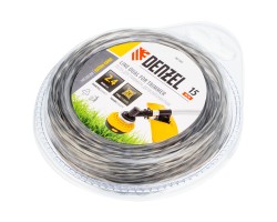 Леска двухкомпонентная для триммера квадратная витая, 2.4 мм х 15 м, EXTRA CORD Denzel-foto2