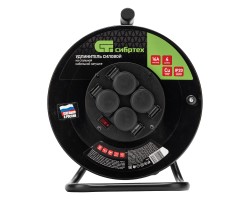 Удлинитель силовой 20 м, 16А, тип УХз16, КГ 3 x 2.5 мм, на стальной катушке, 4 розетки Сибртех-foto2