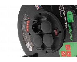 Удлинитель силовой 30 м, 16А, тип УХз16, КГ 3 x 2.5 мм, на стальной катушке, 4 розетки Сибртех-foto12