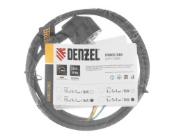 Шнур сетевой Energy Series, ПВС, 1,5 м, 3 x 1 мм, с неразборной вилкой, черный, Denzel-foto6