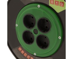 Удлинитель силовой 40 м, 10А, тип УХ10, ПВС, на кабельной катушке, 4 розетки без заземления Сибртех-foto4