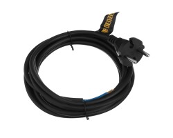 Шнур сетевой Energy Series, ПВС, 3 м, 2 x 1 мм, с неразборной вилкой, черный, Denzel