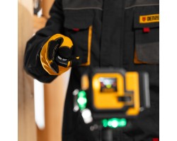 Лазерный уровень мультипризменный DLV-360-3T, 30 м, зеленый луч, Li-Ion 2,4 Aч, штатив // Denzel-foto34