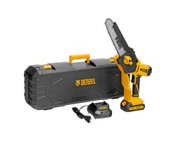 Цепная мини-пила аккумуляторная бесщет., СCS-200BL, шина 200 мм, Li-Ion, 20 В Denzel