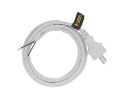 Шнур сетевой Energy Series, ПВС, 3 м, 2 x 1,5 мм, с неразборной вилкой, белый, Denzel-foto2
