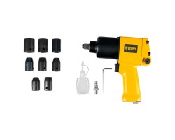 Ударный пневмогайковерт IW860+набор головок, 1/2", 7000 об/мин, 868 Нм Denzel-foto12