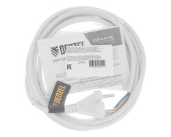 Шнур сетевой Energy Series, ПВС, 3 м, 2 x 1 мм, с неразборной вилкой, белый, Denzel-foto7