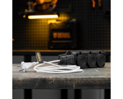 Шнур сетевой Energy Series, ПВС, 3 м, 2 x 1 мм, с неразборной вилкой, белый, Denzel-foto11