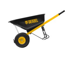 Тачка строительная, усиленная, объем 140 л, 250 кг, двухколесная, колесо 15х6.00-6 Denzel-foto4