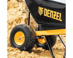 Тачка строительная, усиленная, объем 140 л, 250 кг, двухколесная, колесо 15х6.00-6 Denzel-foto18