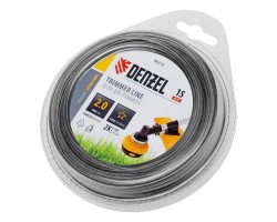 Леска для триммера двухкомпонентная звезда, 2,0мм х 15м, FLEX CORD, DENZEL