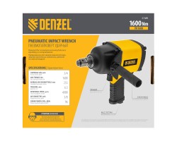 Ударный пневмогайковерт IW1600, 3/4", 4000 об/мин, 1600 Нм Denzel-foto15