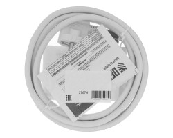 Шнур сетевой Energy Series, ПВС, 3 м, 3 x 1,5 мм, с неразборной вилкой, белый, Denzel-foto7