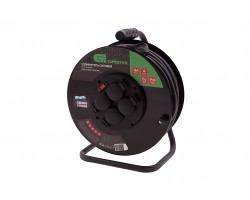 Удлинитель силовой 50 м, 16А, тип УХз16, КГ 3 x 1.5 мм, на стальной катушке, 4 розетки Сибртех-foto7