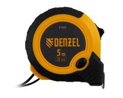 Рулетка 5м х 25мм, двухкомп. корпус, кнопка-пауза Denzel-foto2